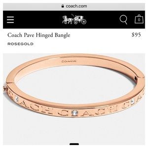 Coach bangle bracelet rose gold love diamonds